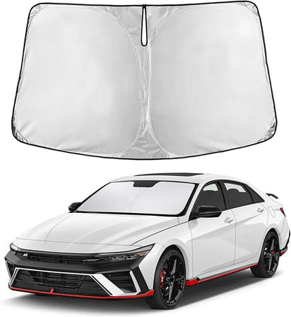 EcoNour Windshield Sunshade Compatible for Hyundai Elantra 2021-2024 2025 2026, Sun Visor for Front Windshield & Window Sun Shade Cover, UV Heat Blocker & Protector, Car Accessories