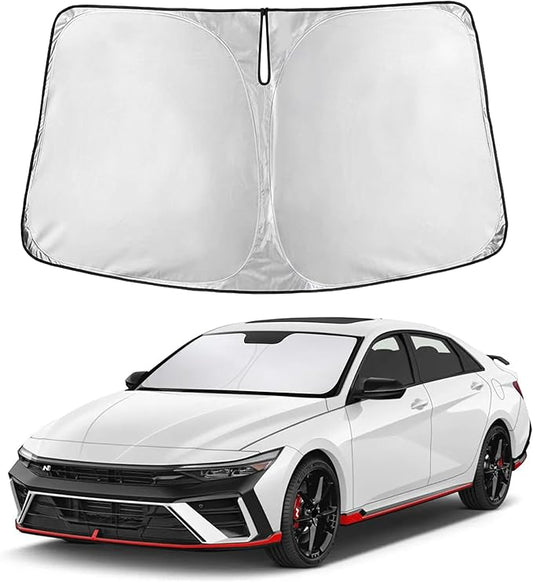 EcoNour Windshield Sunshade Compatible for Hyundai Elantra 2021-2024 2025 2026, Sun Visor for Front Windshield & Window Sun Shade Cover, UV Heat Blocker & Protector, Car Accessories