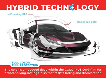 ColorFusion PPF by VViViD, Matte Stealth Cosmic Purple Dry Apply PPF Vinyl Car Wrap Roll 20ft x 5ft