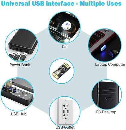 ICBEAMER USB RGB Multi-Color LED Night Light 1-Pack | Control by Music or 1 Touch Color Change, Plug-in Miniature/Nano Car Interior Center Console Ambient Lighting