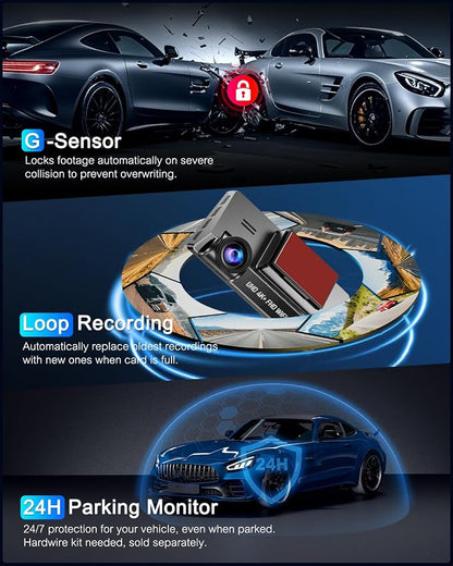 Dash Cam Front 4K Built-in 5GHz WiFi with CPL, Dash Camera for Cars with 64GB SD Card, App Control, 3.69" IPS Screen Dashcam with UHD 2160P, Night Vision, Loop Recording, Parking Mode, 170°Wide Angle
