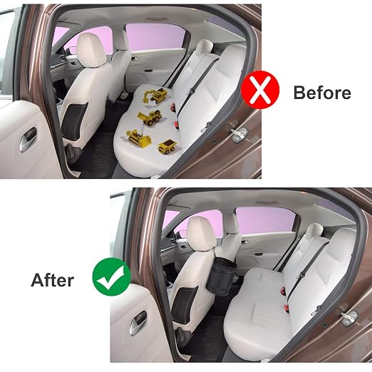 Boao Car Trash Can Bag Car Garbage Holder Container Traveling Portable Garbage Bin Collapsible Pop up Water Proof Bag Waste Rubbish Bucket for Cars (1 Piece)