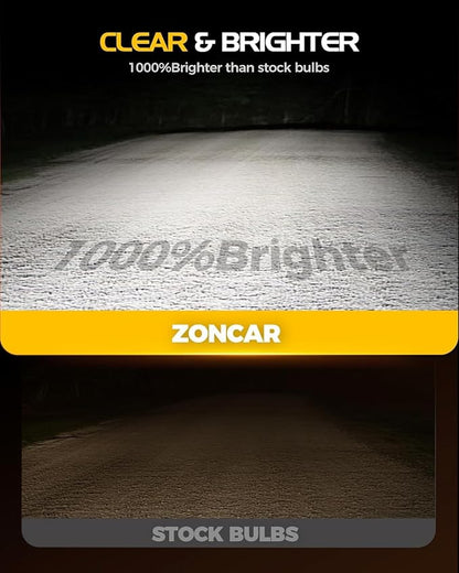H4 Fog Light Bulbs, 60,000LM 6500K Cool White, Real 1:1 Size HB2 Fog Light Bulbs, IP68-proof 60,000h Long Life, 100% Compatible Anti Hyper Flashing, Box in 2