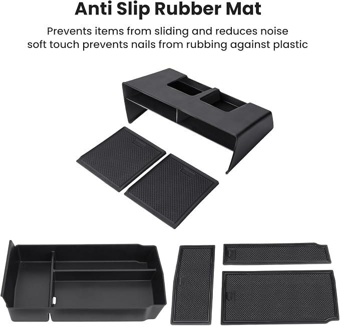 2pcs Center Console Organizer Armrest Tray Insert Storage Box for Honda CRV 2023-2026, Center Console Organizer Combo for 2023+ CR-V Hybrid Accessories, ABS Plastic, Black