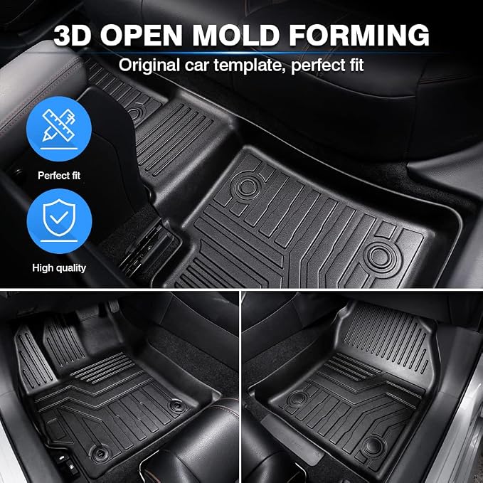 KUST Floor Mats for 2020-2025 2026 Toyota Corolla (Not for Corolla Cross) All Weather TPE Rubber Liner Custom Fit 2 Row Seat Carpet 3D Front Rear Black 3PCS