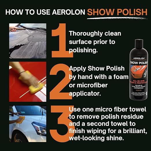 Show Polish: High Gloss Polish and Base Coat Sealer, Liquid Car Wax Shine with Polymer Paint Sealant Protection, Base Coat Sealant, All-in-One Polish and Protectant- 2 Pack Bundle