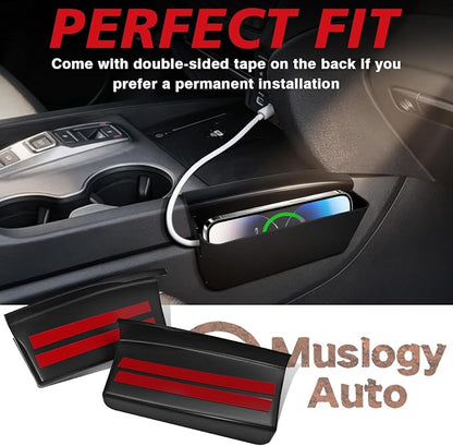 Muslogy for 2017-2024 2025 2026 Ridgeline Center Console Shifter Storage Box ABS Material Console Side Organizer Left & Right 2PCS Set with Stronger Tape Compatible with Honda Ridgeline 2017-2026