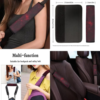 13 Pcs Halloween Blood Stain Car Seat Covers Full Set, Horror Bloody Car Accessories Steering Wheel Cover, Gothic Bloodstains Cup Mats Keyring Universal Fit for Cars