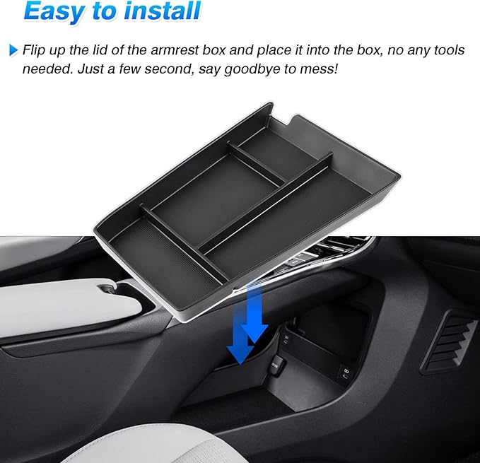 Autorder Center Console Bottom Organizer for 2023 2024 2025 Toyota bZ4X/ Subaru Solterra Accessories Lower Center Console Storage Tray