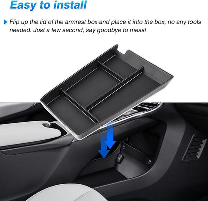 Autorder Center Console Bottom Organizer for 2023 2024 2025 Toyota bZ4X/ Subaru Solterra Accessories Lower Center Console Storage Tray