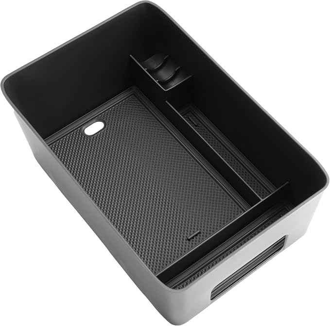 2024 2025 2026 Santa Fe Center Console Organizer for Hyundai Santa Fe (SE/SEL/XRT/Limited/Calligraphy), Durable ABS Plastic&Anti-Slip Rubber Console Tray 2026 2025 Santa Fe Hybrid Accessories