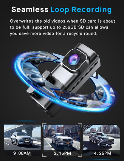 Navycrest 4K Dash Cam Front and Rear, Built-in 5G WiFi, Dash Camera for Cars 4K Front and 1080P Rear, Dashcams for Cars Loop Recording, Gravity Sensor, 24-Hours Parking Mode, SD Card NOT Included