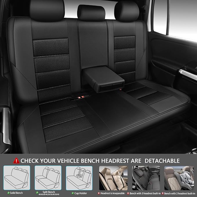 CAR PASS Memory Foam Back Car Seat Covers,Thick 3D Foam Mesh Bench Seat Covers Leather Metallic, Air Cool Rear Seat Cover Black Aluminum Film, Comfort for Cars, Trucks, SUVs Automotive,All Black