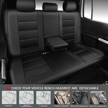 CAR PASS Memory Foam Back Car Seat Covers,Thick 3D Foam Mesh Bench Seat Covers Leather Metallic, Air Cool Rear Seat Cover Black Aluminum Film, Comfort for Cars, Trucks, SUVs Automotive,All Black