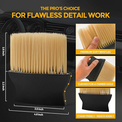 2PCS Car Detailing Brush, Automotive Interior Dusting Brush, Soft Car Interior Cleaning Tool for Dashboard Interior, Leather, Keyboard, Scratch-Free