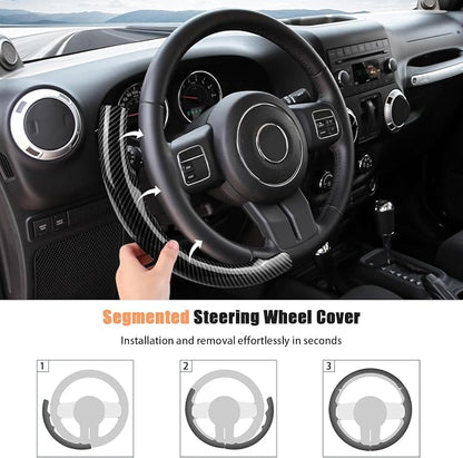 Aimato Customized Steering Wheel Cover for Jeep Wrangler (JK) 2012-2018/Patriot 2011-2017/Grand Cherokee 2011-2013/Compass 2011-2016/Liberty 2011-2012