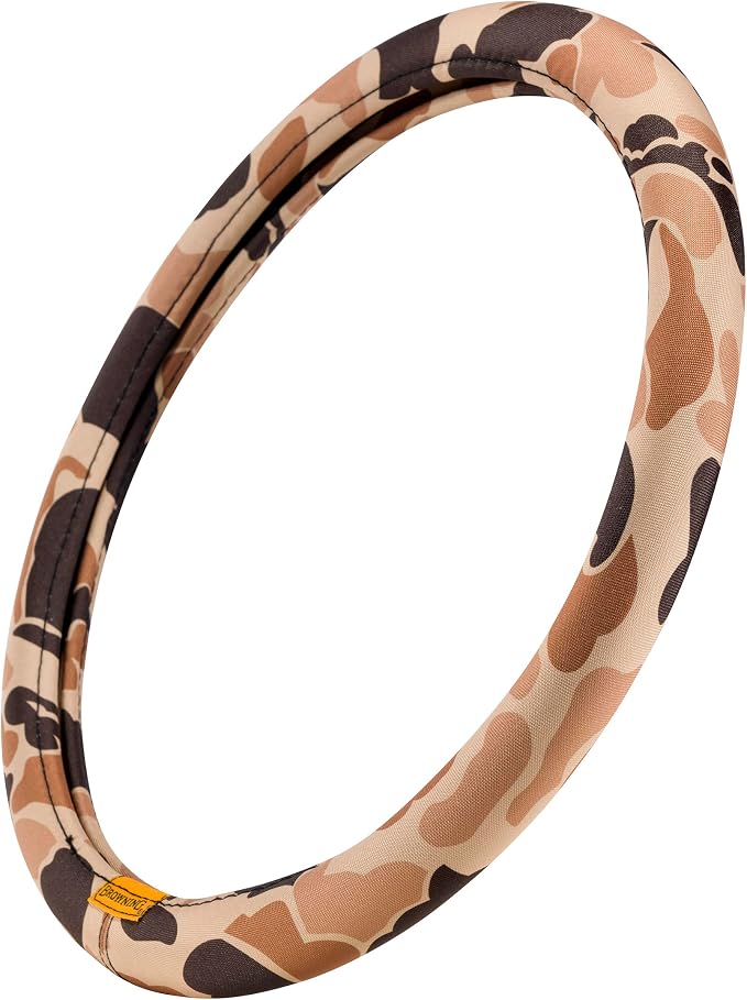 Browning Universal Fit Steering Wheel Cover for Car, Truck, and SUV, Durable Steering Wheel Protection, Arms Co. (Tan Duck Camo SIOC)