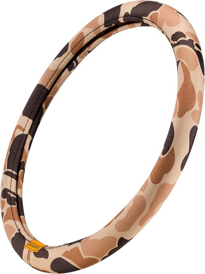 Browning Universal Fit Steering Wheel Cover for Car, Truck, and SUV, Durable Steering Wheel Protection, Arms Co. (Tan Duck Camo SIOC)