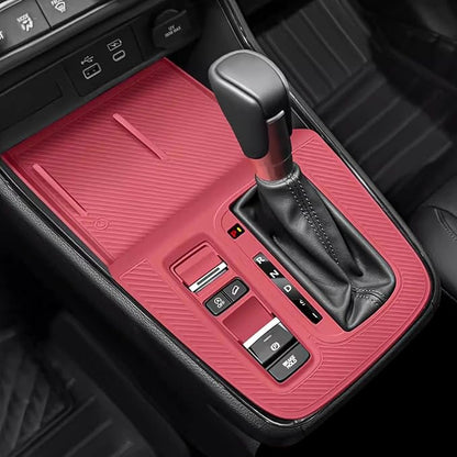 Temmis Center Console Silicone Organizer Wrap for Honda CRV 2023-2026 (Gasoline & Hybrid), Full-Wrap Center Consel Electrostatic adsorption Cover for Honda CRV-Red