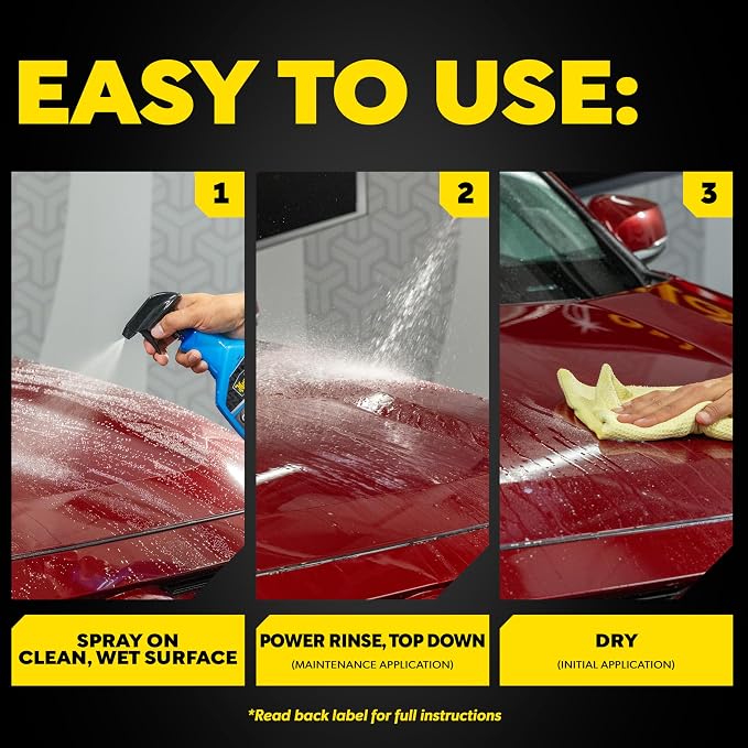 Meguiar's Hybrid Ceramic Wax, Easy-to-Use Spray Wax for Car Detailing with the Superior Protective Power of Advanced SiO2 Hybrid Barrier Technology, 26 Oz Spray Bottle (Pack of 6)