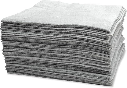 Griot's Garage Microfiber Edgeless Utility Towels for Car Cleaning and Detailing, Lint-Free, Ultra-Absorbent Wash Cloths, 12" x 12", Pack of 50, Grey, 14331