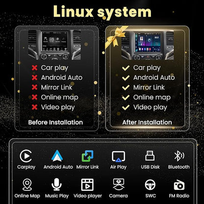 Linux Interface Box Carplay Adapter Retrofit Decoder Kit for Jeep Cherokee Compass RAM Wireless CarPlay Android Auto Fit for Original Car Radio Upgrade GPS Navigation