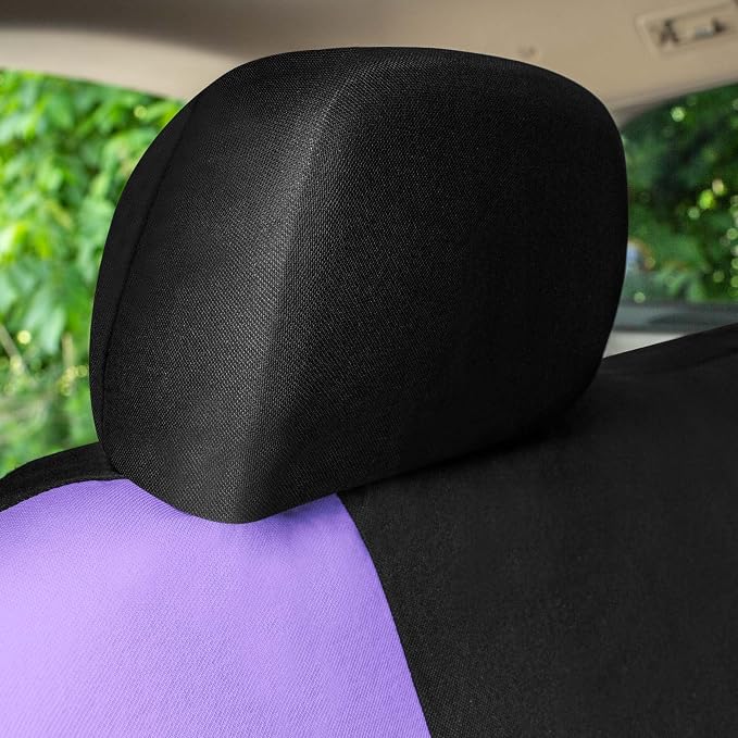 Universal Fit Chevron Flat Cloth Car Seat Covers Full Set - Purple