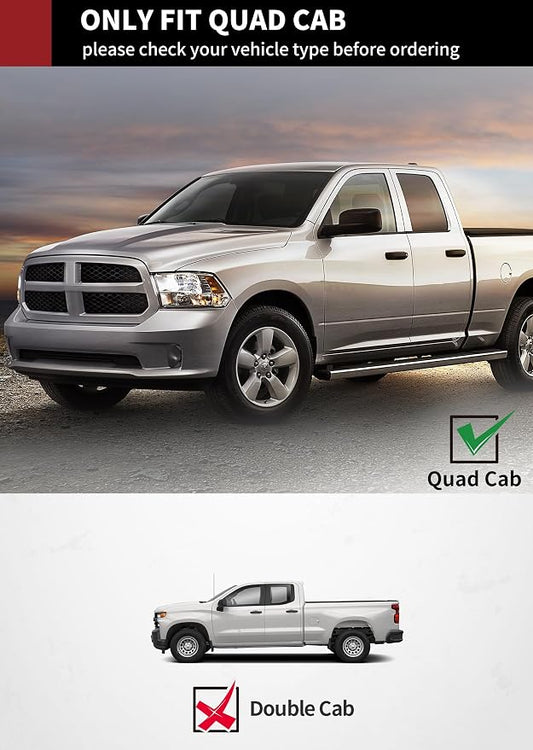 YITAMOTOR 6 inches Running Boards Compatible with 2009-2018 Dodge Ram 1500 Quad Cab, 2019-2024 Ram 1500 Classic Side Step Nerf Bars Side Bars