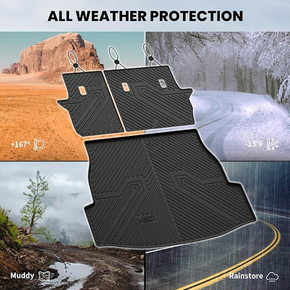LASFIT Cargo Trunk Mat with Backrest Mats for Toyota RAV4 2025 2024 2023 2022 2021 2020 2019 (Include Hybrid) All Weather TPE Rear Cargo Liner Custom Fit Waterproof RAV 4 Accessories, Black
