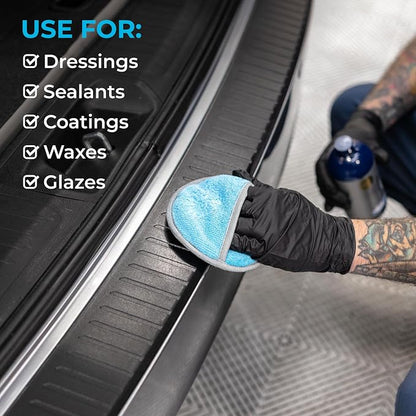 The Rag Company - Ultra No Soak Round Detailing Applicator - 70/30 Pearl Weave Microfiber for Applying Coatings, Dressings, Waxes, Sealants to Glass, Paint, Rubber, Leather, Plastic - 5 inch (5 Pack)