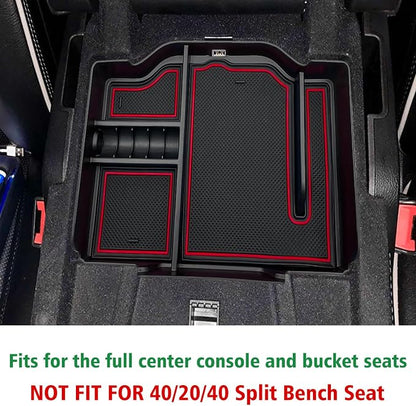Center Console Organizer fits for Dodge RAM 2026 2025 2024 2023 2022 2021 2020 2019 1500 2500 3500 Accessories Interior Storage Box Armrest Storage Tray (Red)