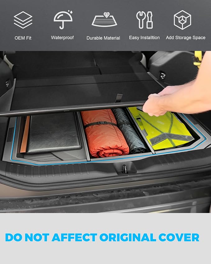 Hidden Trunk Storage Box for 2026-2027 Toyota RAV4, Under Cargo Floor Organizer Insert, Extra Hidden Space for RAV4 LE/XLE/XSE/TRD/Hybrid