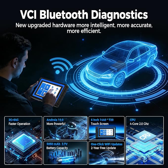 TOPDON VeriDiag X800 BT OBD2 Scanner, 2026 Upgraded Bidirectional Scan Tool with 34 Reset Services, Full System Wireless Automotive Diagnostic Tool, Active Test Scan Tool, 2 Years Free Update