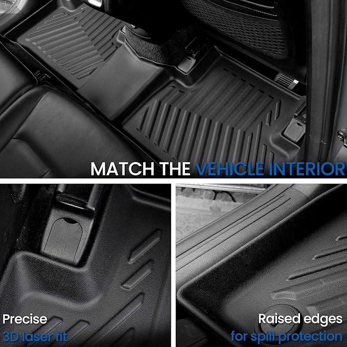 Floor Mats Set for 2021-2024 2025 2026 Kia Sorento Gasoline 6/7 Seats (Not Fit Hybrid), All Weather TPE Backrest Mat Cargo Liner Trunk Mat Accessories, Waterproof and Durable Car Mats