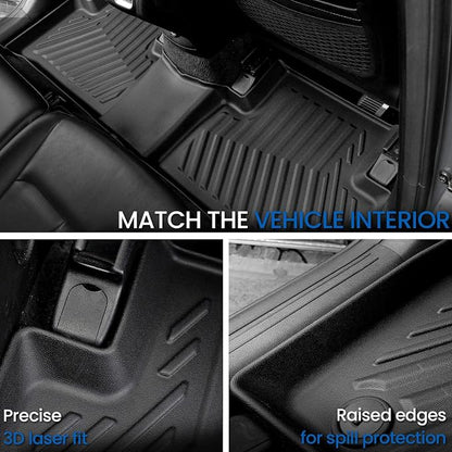 Floor Mats Set for 2021-2024 2025 2026 Kia Sorento Gasoline 6/7 Seats (Not Fit Hybrid), All Weather TPE Backrest Mat Cargo Liner Trunk Mat Accessories, Waterproof and Durable Car Mats