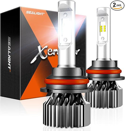 SEALIGHT 9007/HB5 LED Bulbs, 800% Off-Road Use Bulbs Powersports Light Bulbs, 9007 Driving Light LED, 6000k White, Plug-N-Play, Pack of 2