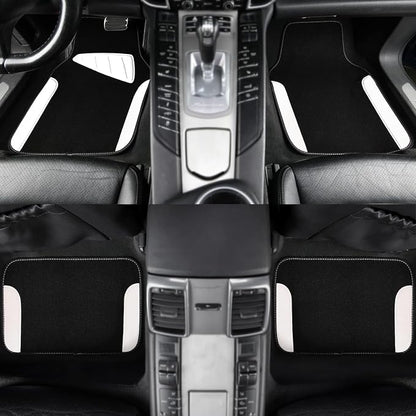 CAR PASS Waterproof Universal Fit Car Floor Mats, Car Mats Fit for SUV,Vans,sedans, Trucks,Set of 4pcs Car Carpet with Driver Heel Pad (White)