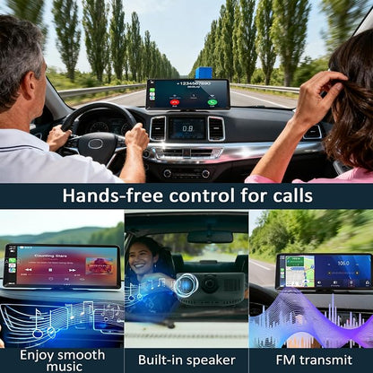 8.1" HD Carplay Screen for Car Stereo, 2K Dash Cam Wireless Portable Touch Screen Car Play with Apple Carplay & Android Auto with 1080P Back Up Camera, Bluetooth, Mirror Link, GPS , AUX, Voice Control