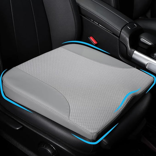 Allaboutsla Car Seat Cushion, Car Seat Cushions for Driving with Comfort Memory Foam - Sciatica & Back Pain Relief, Suitable for Car, Truck, Office Chair (Gray)