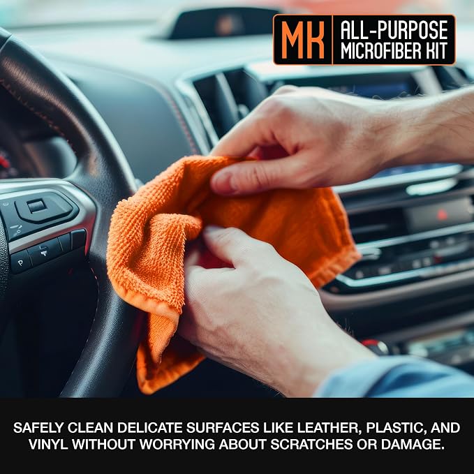 Suds Lab Premium 400 GSM Microfiber Towels for Car Detailing - 16"x16" Ultra-Soft, Edgeless, Scratch-Free Cloth, Dual-Weave, Pack of 12