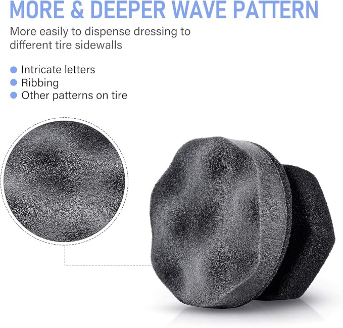 3 Pieces Tire Shine Applicator Tire Dressing Applicator Pads Tire Sponge Applicator Foam Tire Gel Wet Applicator Car Detailing Reusable Cleaning Supplies for Tire Shine (Gray,4.33 Inch)