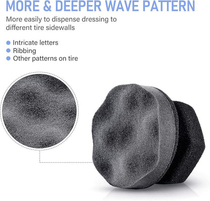 3 Pieces Tire Shine Applicator Tire Dressing Applicator Pads Tire Sponge Applicator Foam Tire Gel Wet Applicator Car Detailing Reusable Cleaning Supplies for Tire Shine (Gray,4.33 Inch)
