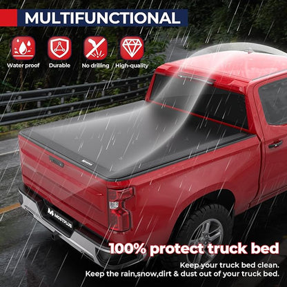 MOSTPLUS Roll-Up Soft Vinyl Truck Bed Tonneau Cover Compatible with 2004-2006 Chevrolet Chevy Silverado/GMC Sierra 1500 2500 3500 Fleetside 5.8 FT Bed 69 inch Fleetside