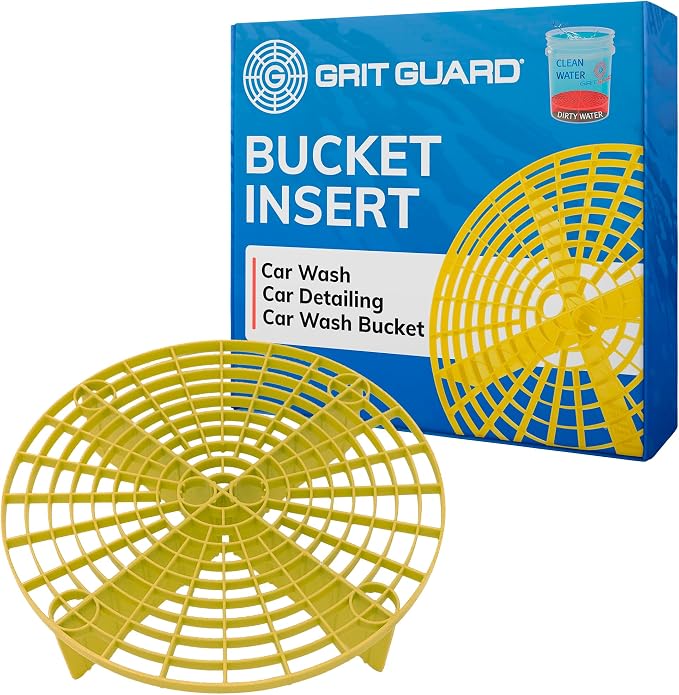 Grit Guard The Original Yellow Bucket Insert - 10" Diameter Car Wash Bucket for Car Washing, Detailing Compatible with 3.5, 4, 5 and 6 Gallon Buckets - Made in the USA