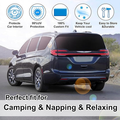 TINGLU Window Shades for Chrysler Pacifica Minivan 2017-2026 8PCS Accessories Full Windows Rear Triangular Windshield Sun Shade Sun UV Rays Privacy Protection