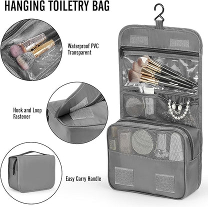 Veken 8 Set Packing Cubes for Travel Essentials, Suitcase Organizer Bags in 4 Sizes, Carry-On Luggage Accessories with Large Laundry & Hanging Toiletry Bag, Must-Have for Airplane, Road Trip & Camping