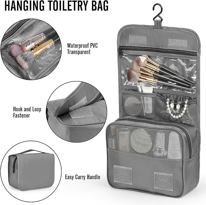 Veken 10 Set Packing Cubes for Travel Essentials,Anti-Wrinkle Buckled Suitcase Organizer for Shoe & Toiletry Bag,Carry On Luggage Bag with 99+ Count Mesh Holes for Airplane & College Dorm Accessories