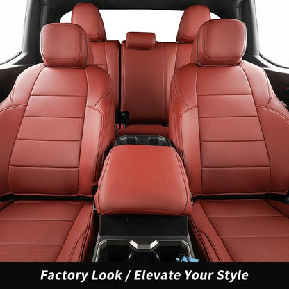 coverdream Tacoma Hybrid Seat Covers Full Set for 2024-2026 Toyota Tacoma TRD Sport,TRD Off-Road,Limited,Trailhunter Pickup,Fully Covered,Waterproof Leather Car Seat Protector (Wine Red)