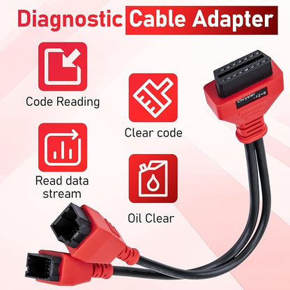 12+8 Pin Connector to OBD2 Adapter, Secutiry Gateway Bypass Cable, 12+8 Cable for Chrysler SGW Equipped FCA Vehicles for Diagnostic, Fit for Scanners MK808 MK808S MX808 MS906 Pro MS908S