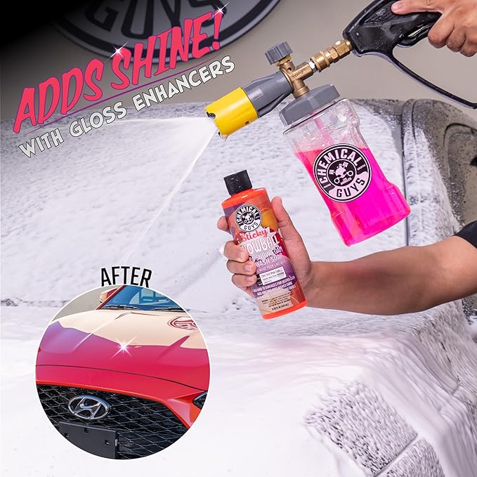 Chemical Guys CWS215 Sticky Snowball Ultra Snow Foam Car Wash Soap (Works with Foam Cannons, Foam Guns or Bucket Washes) for Cars, Trucks, Motorcycles, RVs & More 128 fl oz (1 Gallon) Cherry Scent